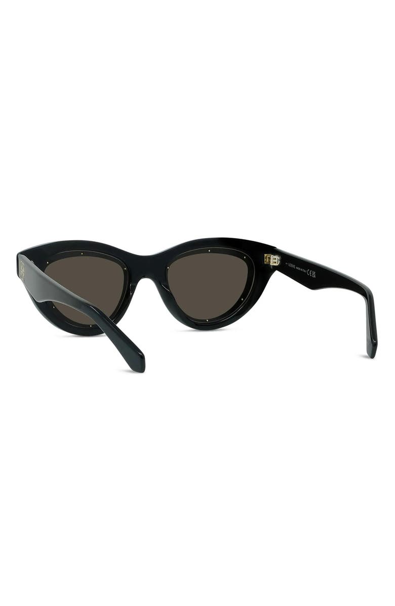 Loewe Anagram 53mm Cat Eye Sunglasses, Alternate, color, Shiny Black / Brown