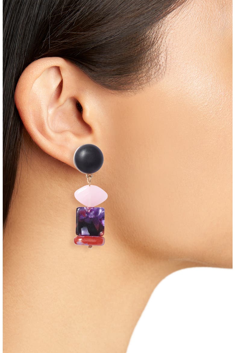 Mini Stacked Stone Earrings (Nordstrom Exclusive), Alternate, color, PRINCESS PINK