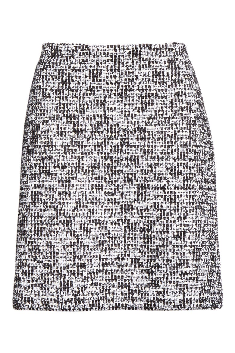 Modern Statement Tweed Skirt, Alternate, color, CREAM/ CAVIAR MULTI