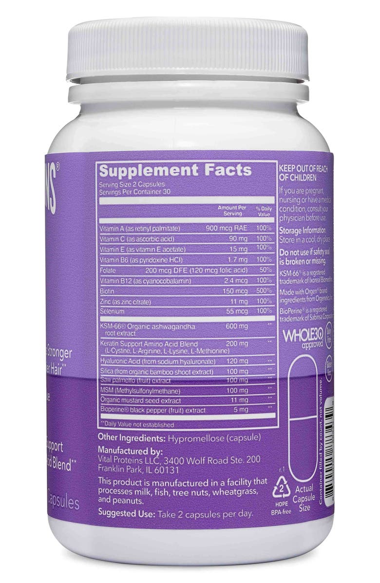 Vital Proteins Hair Boost Dietary Supplement, Alternate, color,