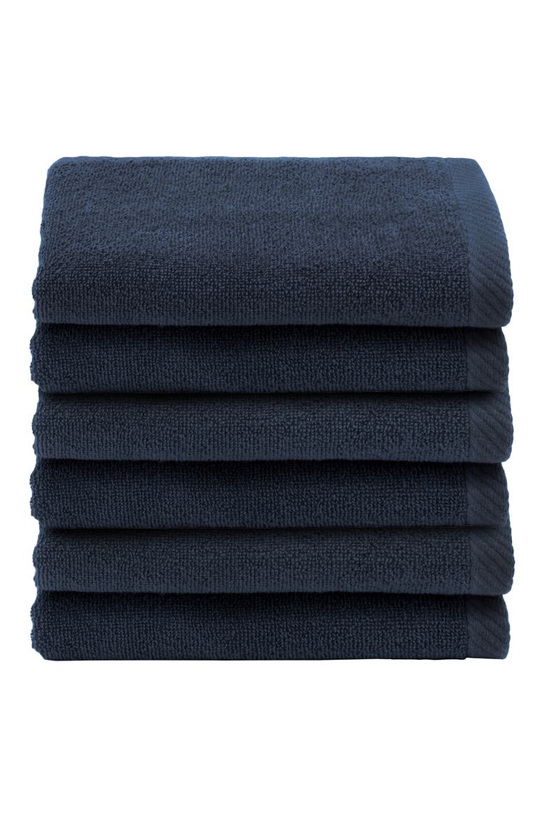 6-Pack Ediree Cotton Fingertip Towel Set, Alternate, color, MARINE