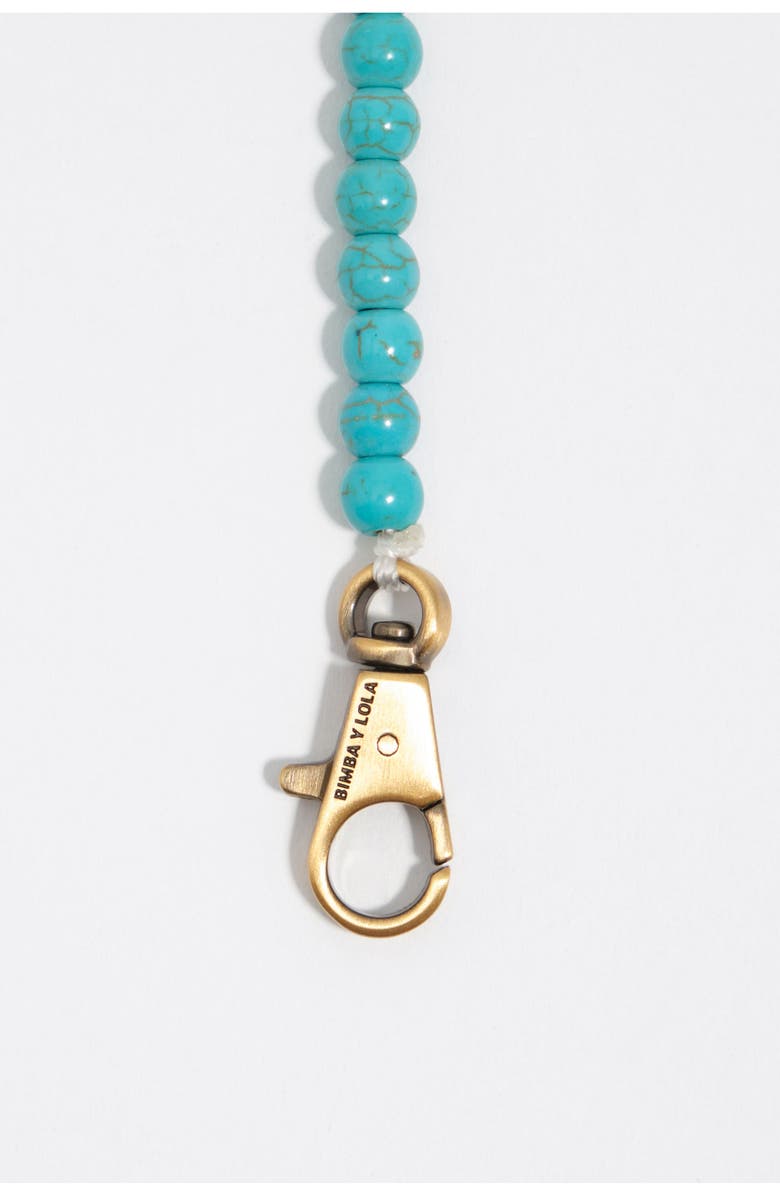 Bimba y Lola Necklace With Seashell And Turquoise Stones, Alternate, color, Turquoise