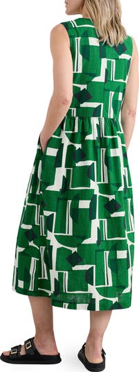 Brouse Geo Print Sleeveless A-Line Dress