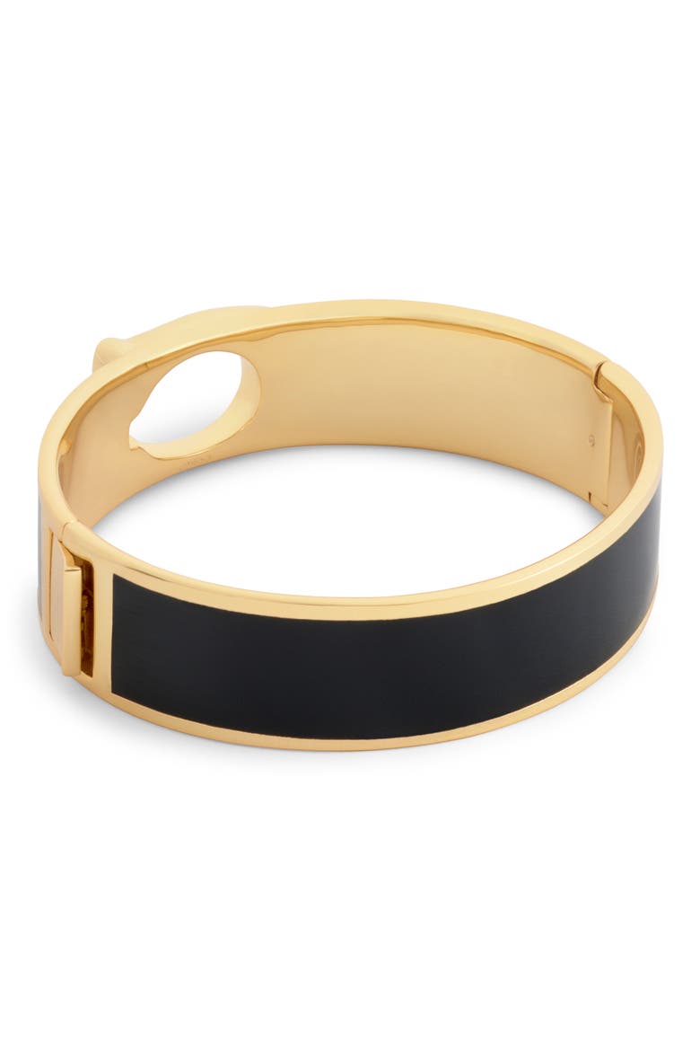 Signature C Enamel Hinged Bangle, Alternate, color, BLACK
