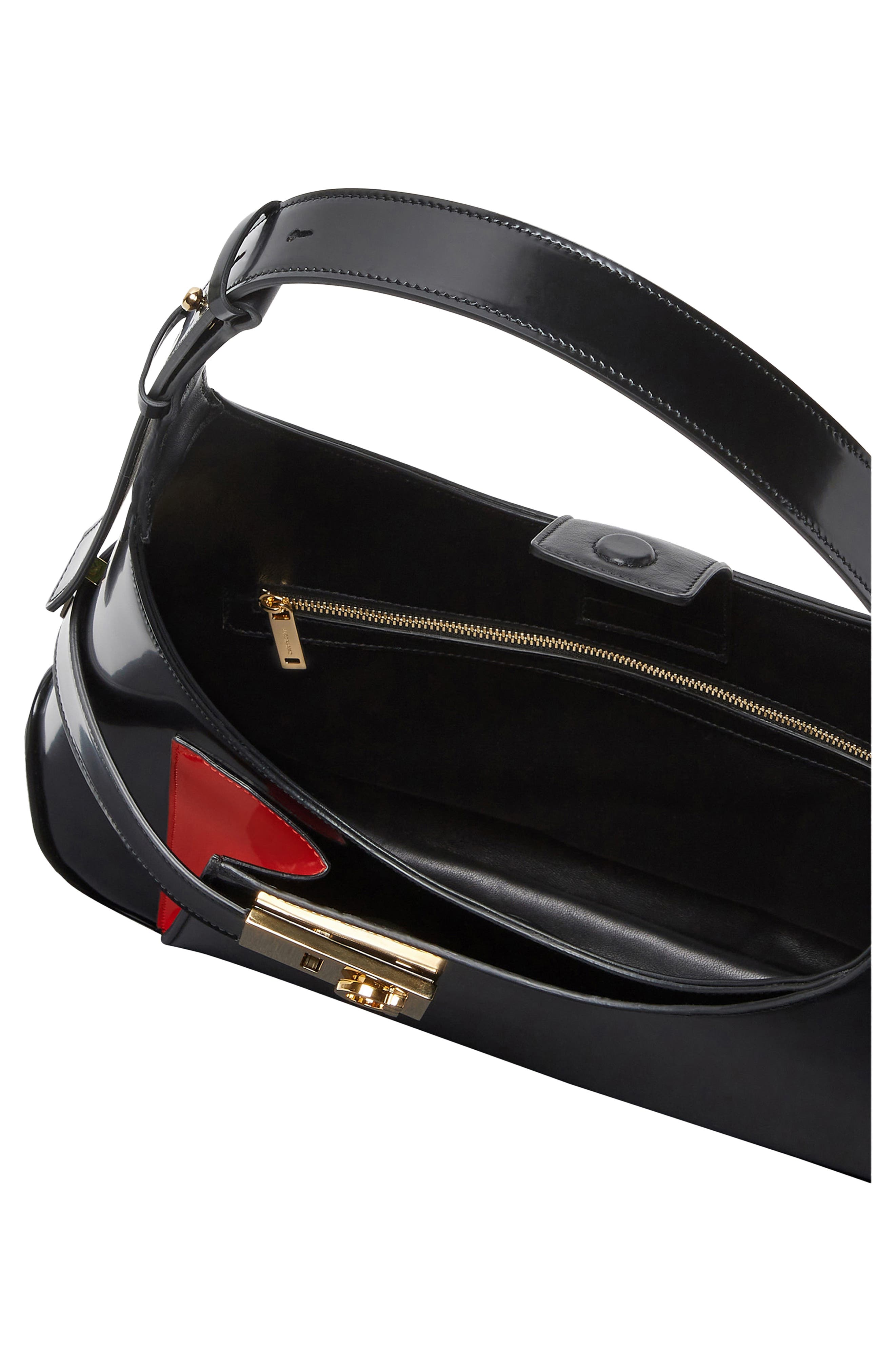 Large Archive Shoulder Bag, Alternate, color, NERO/ FLAME RED