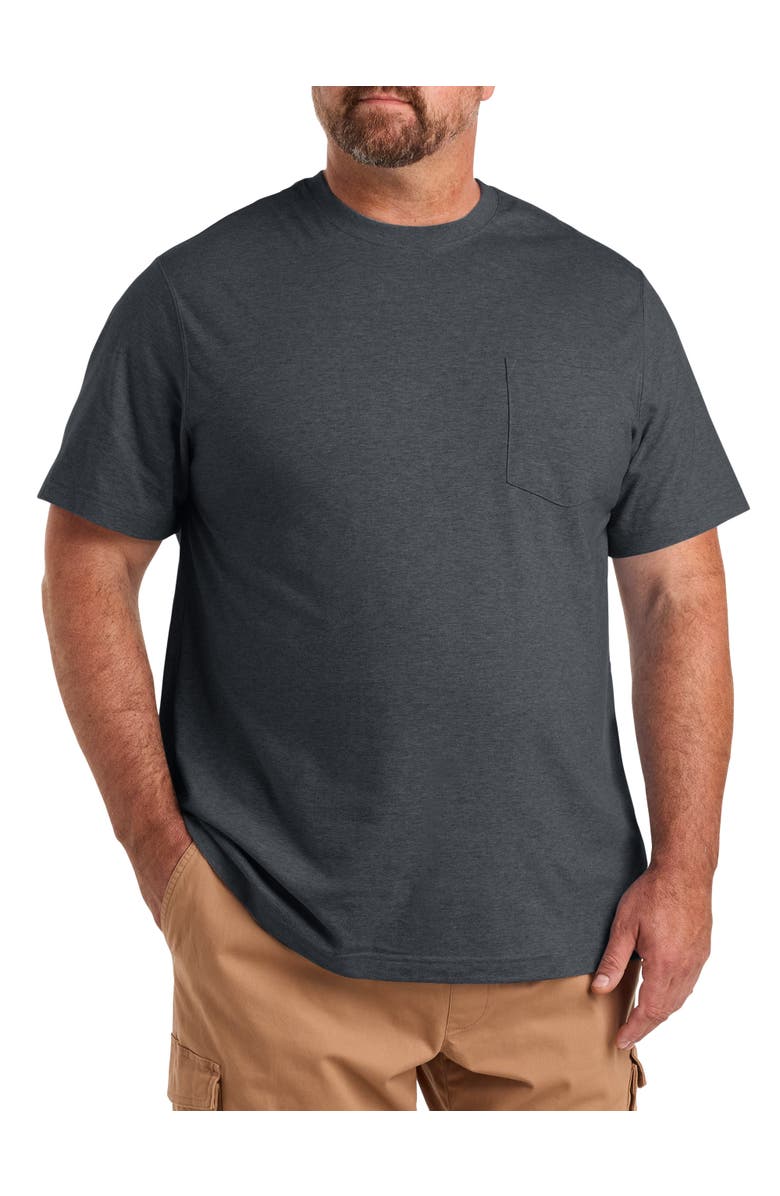 Harbor Bay by DXL Big & Tall Moisture-Wicking Pocket T-Shirt, Main, color, Gray Night Heather