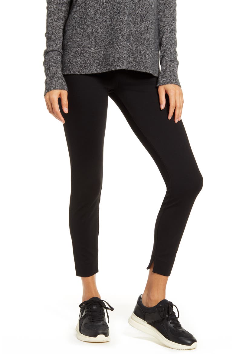 Lyssé Fennel Ankle Slit Leggings, Main, color, BLACK