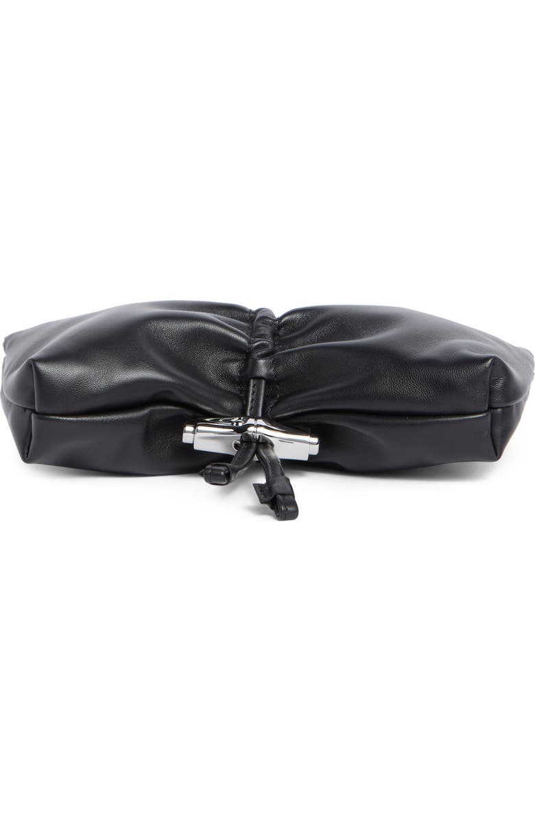 Longchamp Le Roseau Leather Clutch, Alternate, color, Black