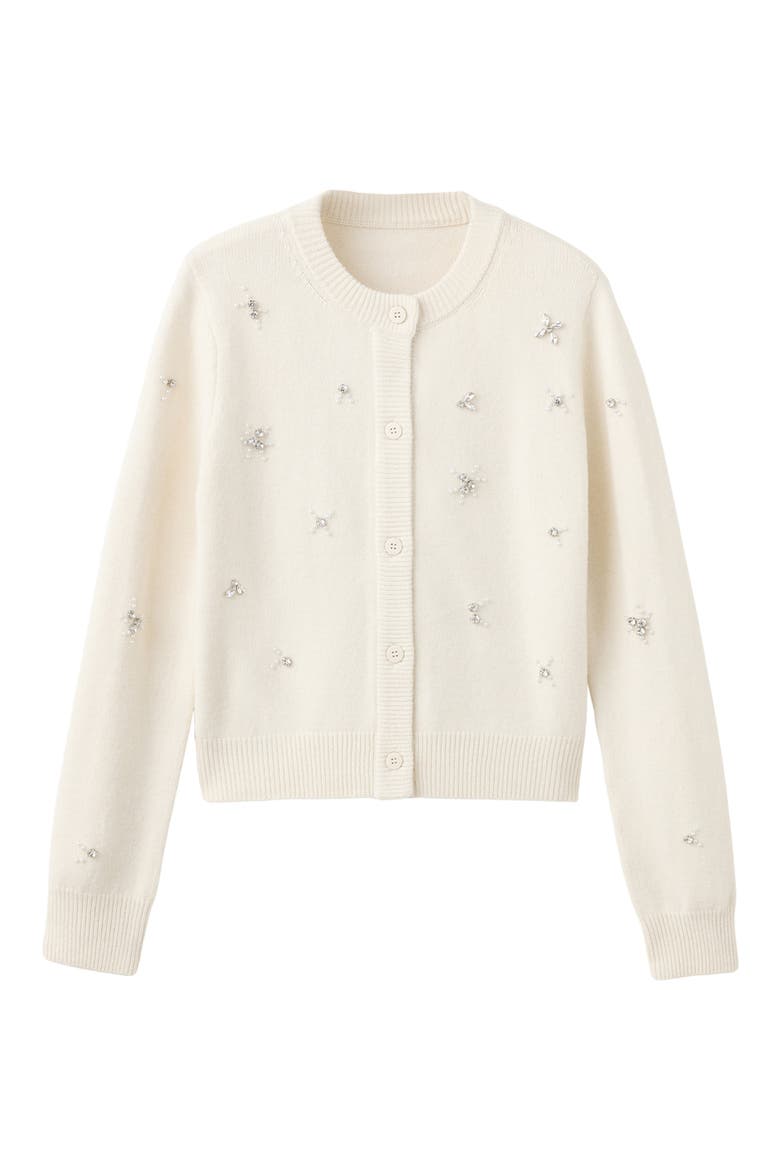 Embellished Cardigan, Alternate, color, ECRU