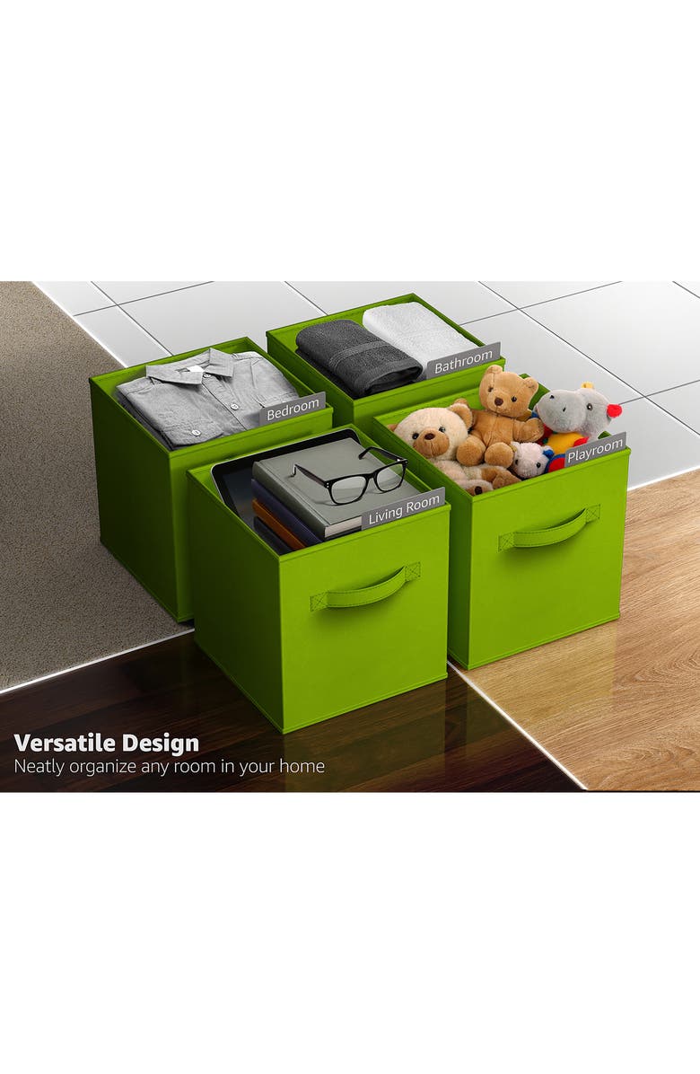 SORBUS 8-Piece Foldable Cube Bins, Alternate, color, Deep Rainbow