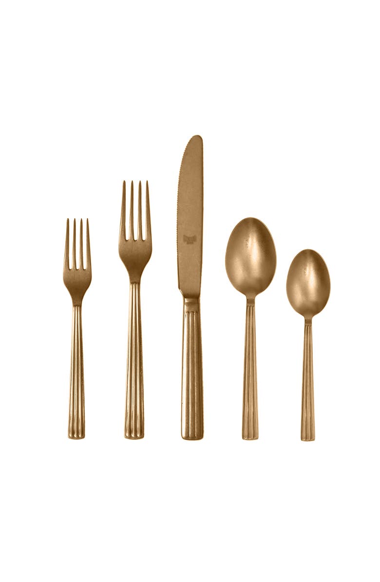 Mepra Sole Pewter Gold Flatware Set - 5 Pieces, Main, color, Pewter Gold