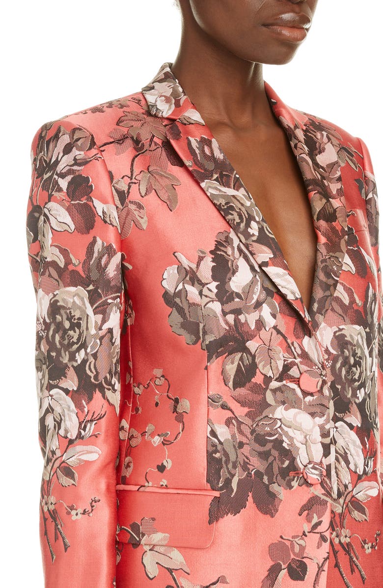 Dries Van Noten Belma Floral Silk Blend Blazer, Alternate, color, 
