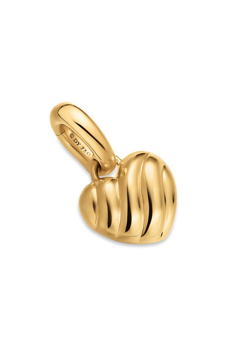 Petite Puffy Cable Heart Amulet, Main, color, GOLD