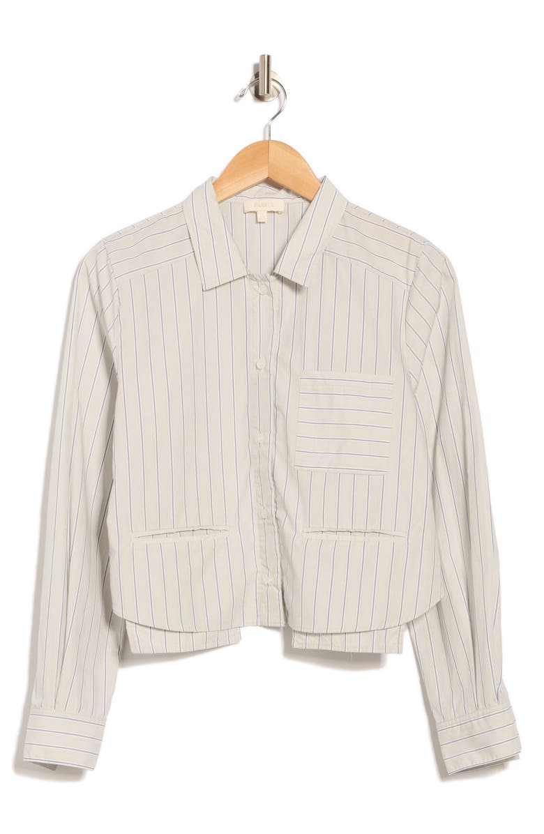 Parker The Kalen Crop Button-Up Shirt, Alternate, color, Greyish Blue