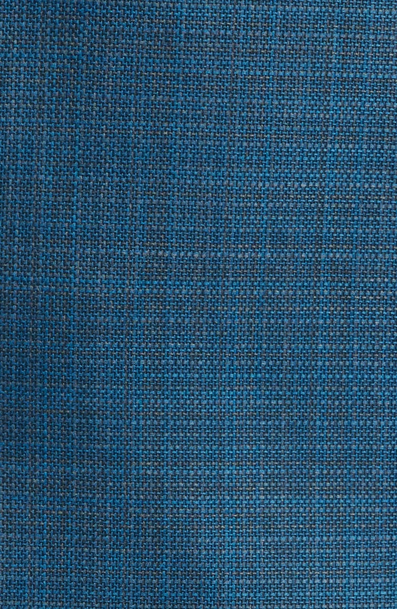 Canali Kei Trim Fit Turquoise Mélange Shadow Plaid Super 130s Wool Sport Coat, Alternate, color, Turquoise