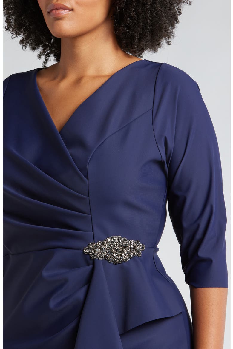 Pleated Sheath Cocktail Dress, Alternate, color, NAVY
