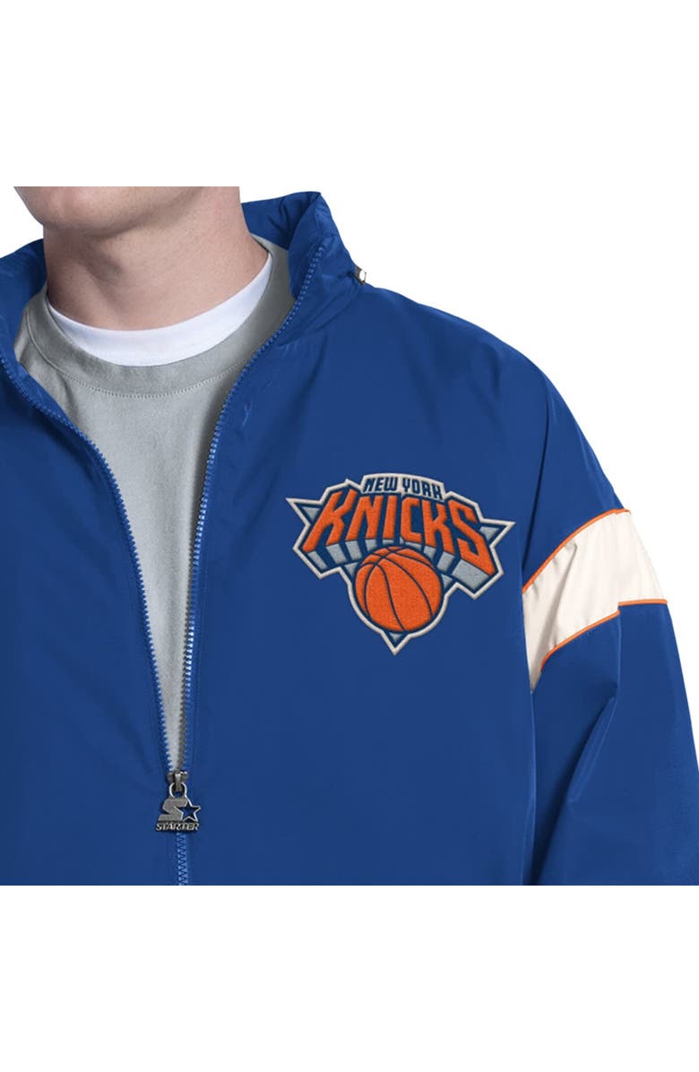 STARTER Men's Starter Royal New York Knicks The Gust Full-Zip Hooded Jacket, Alternate, color, Royal