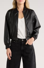 JASON WU Faux Leather Bomber Jacket