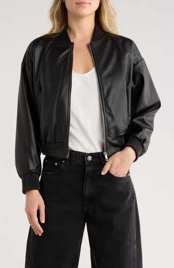 JASON WU Faux Leather Bomber Jacket