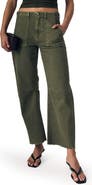 LE JEAN Raw Hem Barrel Utility Jeans