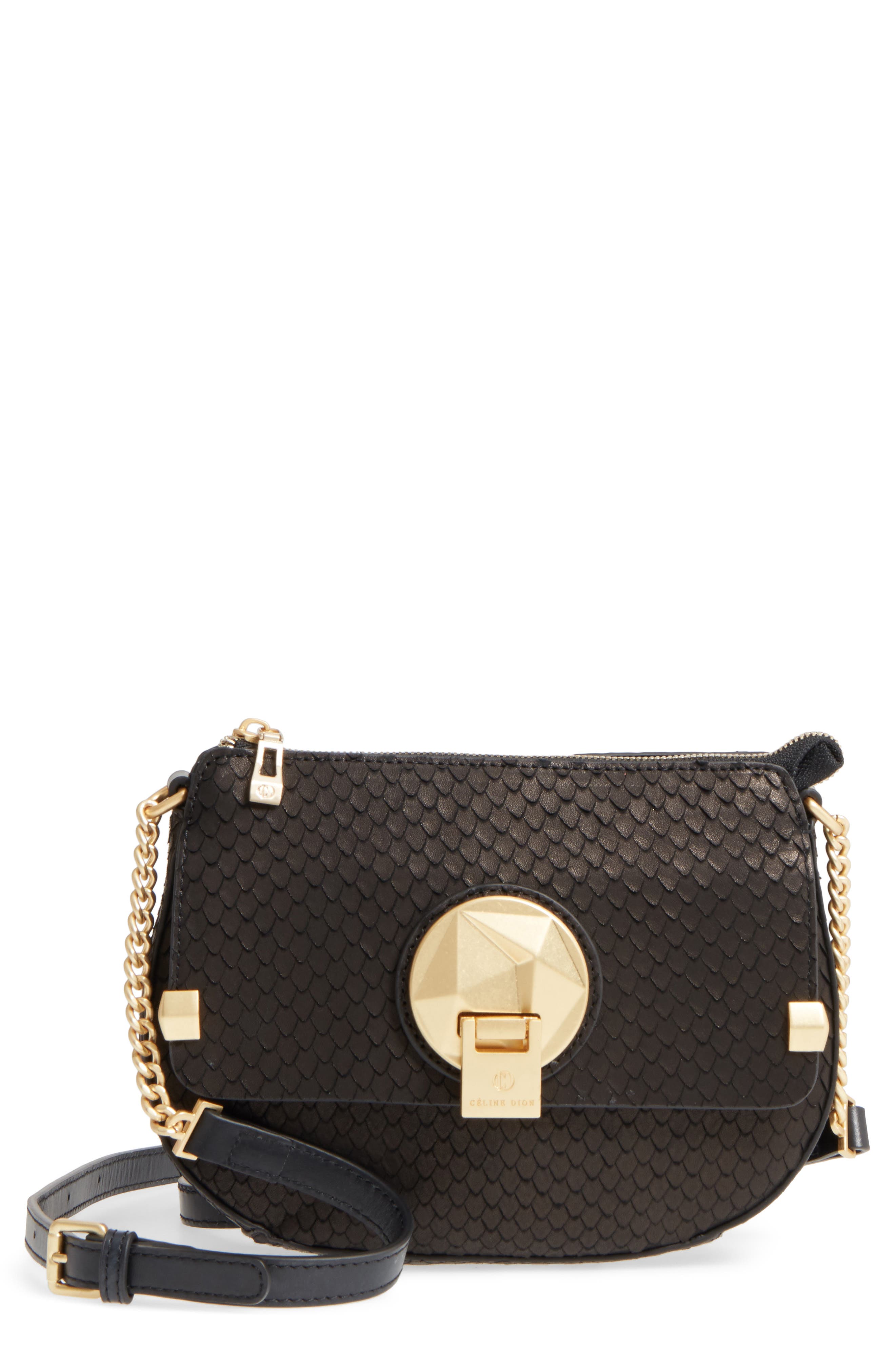 CELINE DION Octave Leather Crossbody Bag, Main, color, 