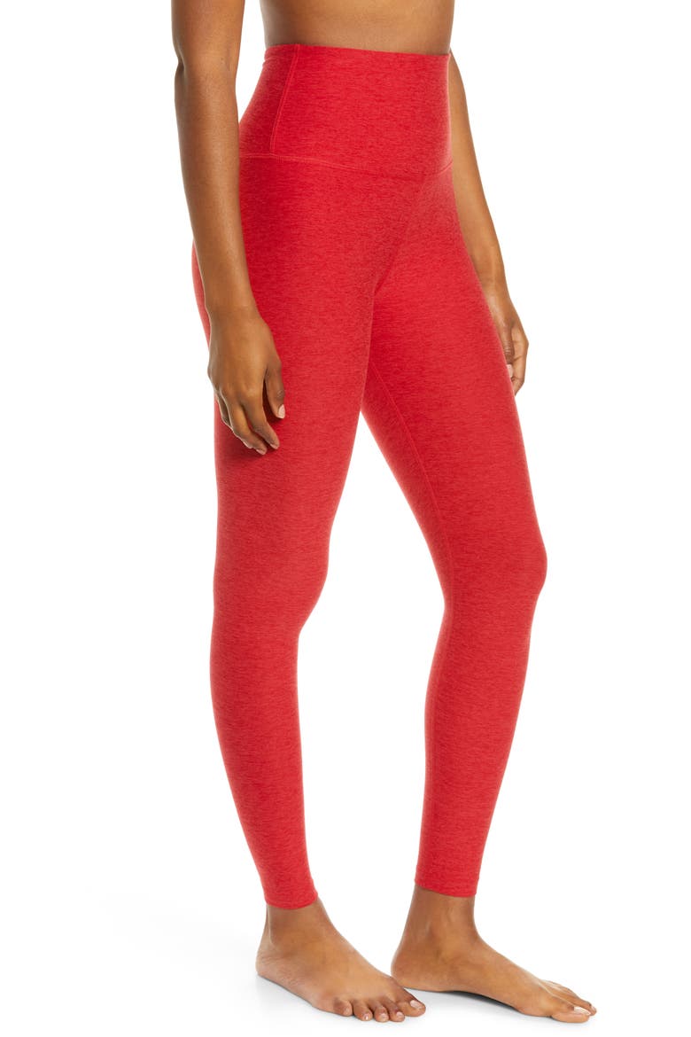Caught in the Midi High Waist Leggings, Alternate, color, CHILLI RED HEATHER
