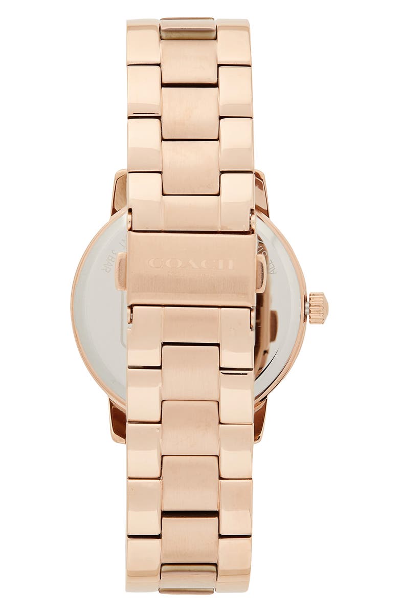 COACH Grand Quartz Bracelet Watch, 36mm, Alternate, color, Silver