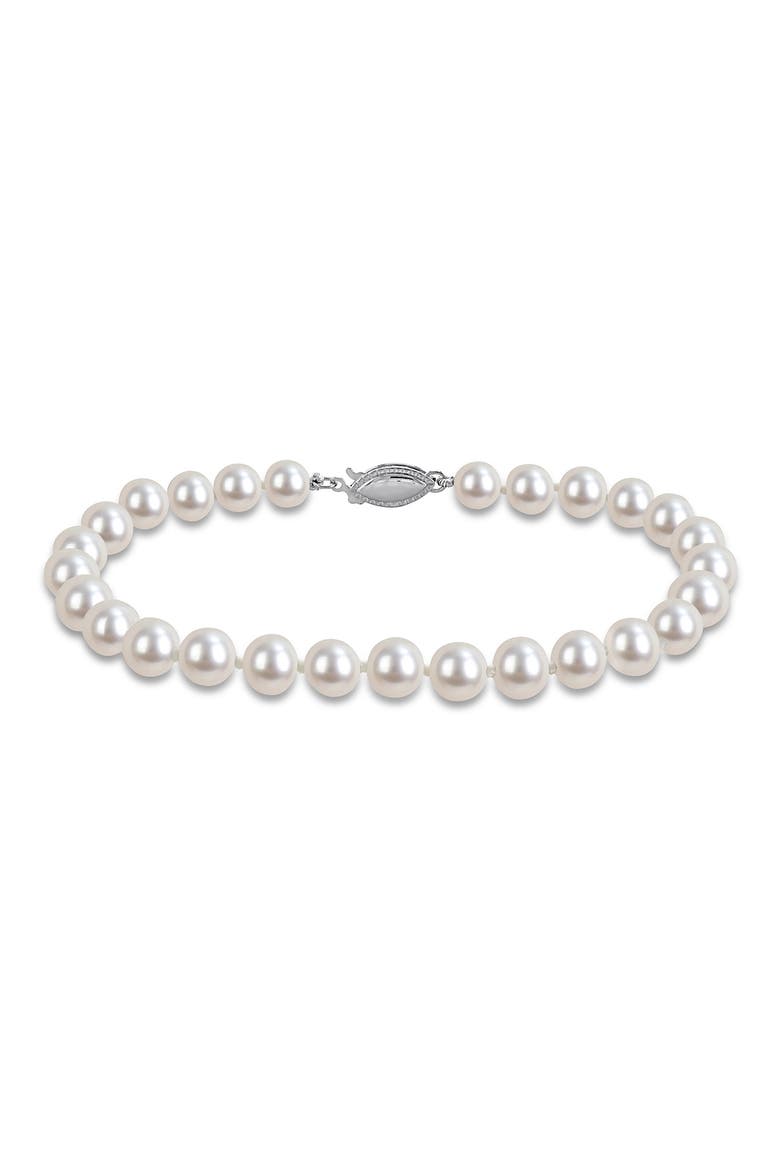 Cultured Pearl Bracelet, 6–6.5mm, Main, color, WHITE