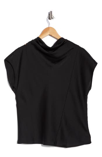 Sanctuary Scarf Satin Top In Black