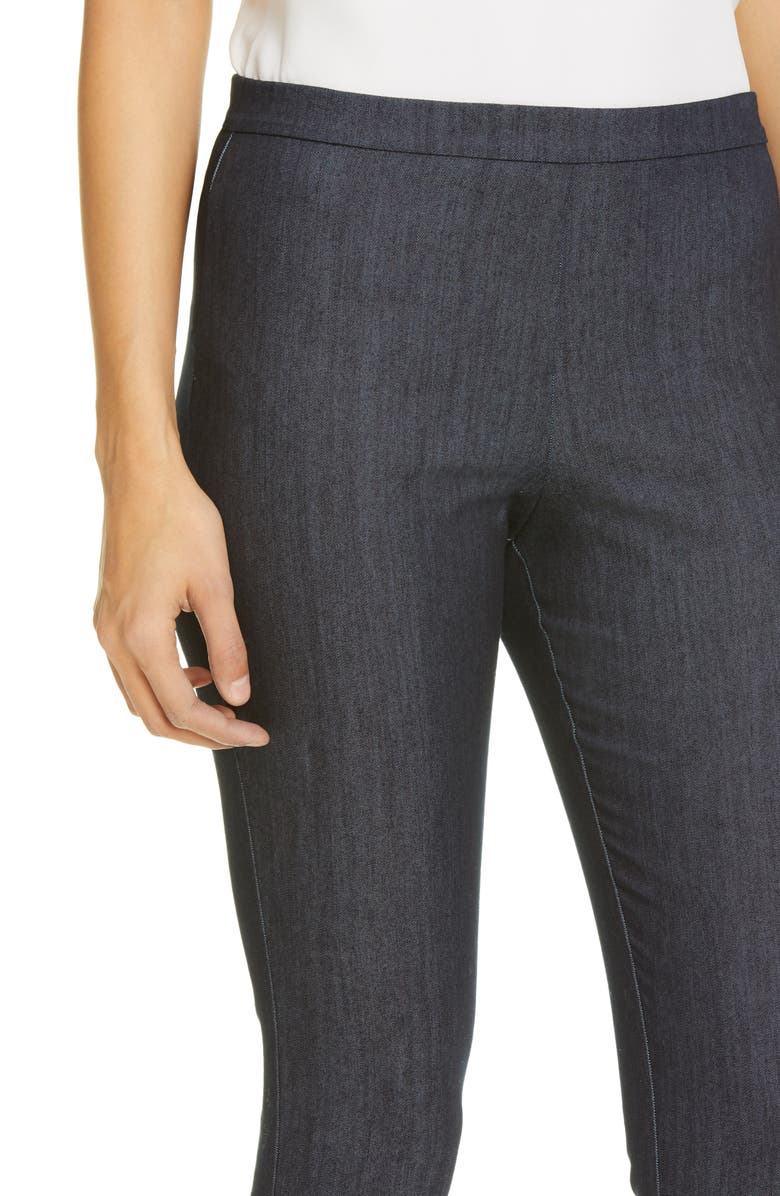 St. John Collection Lightweight Denim Skinny Pull-On Pants, Alternate, color, 