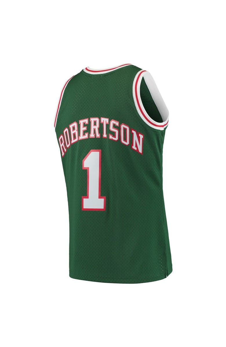 Mitchell & Ness Men's Mitchell & Ness Oscar Robertson Green Milwaukee Bucks 1971/72 Hardwood Classics Swingman Jersey, Alternate, color, Green