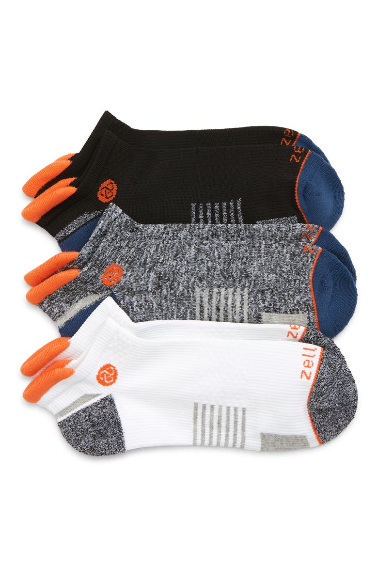 Men's Motion 3-Pack Ankle Socks, Main, color, NAVY DENIM- CHAR MULTI