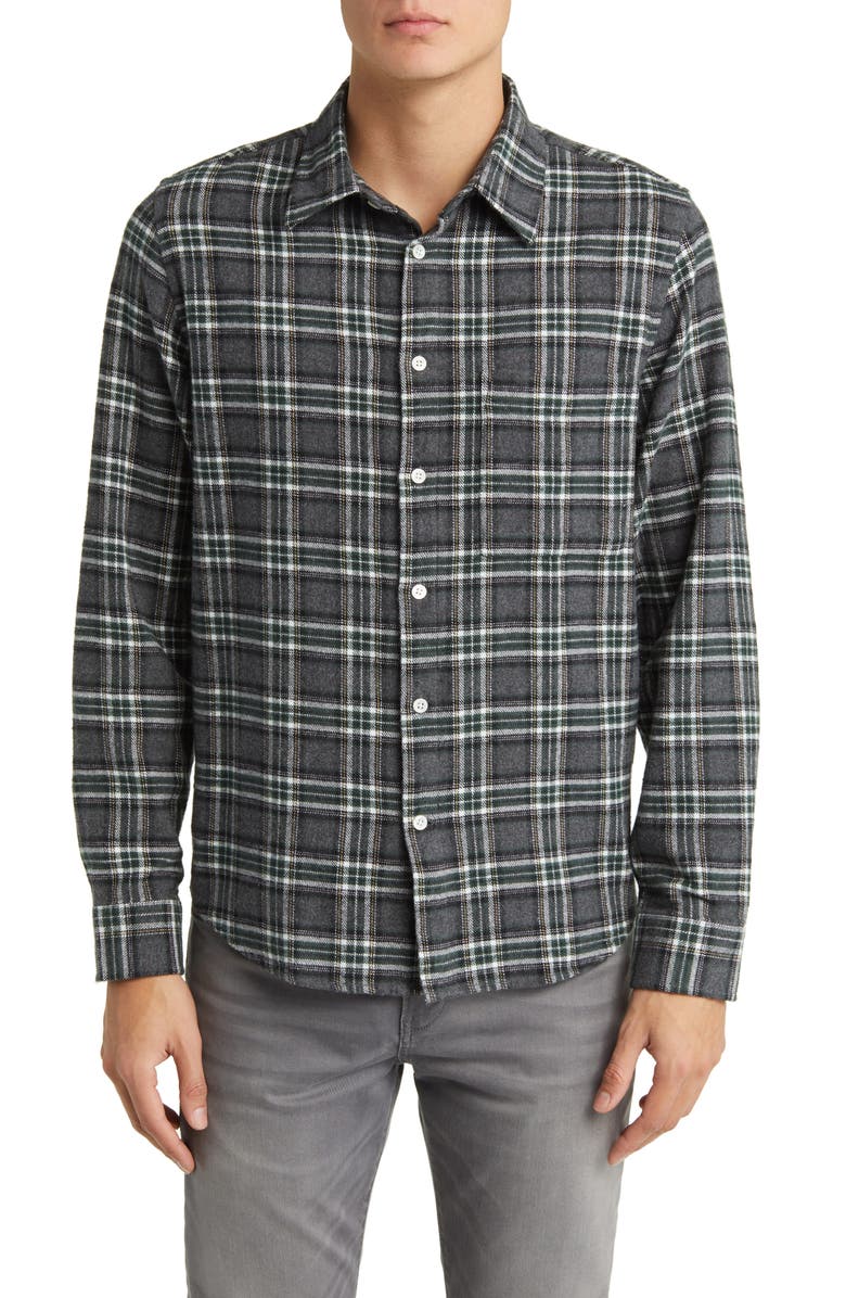 NN07 Arne 5166 Plaid Cotton Flannel Button-Up Shirt, Main, color, 