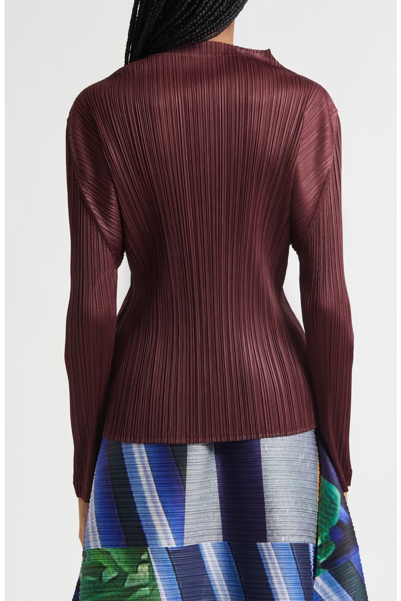 Monthly Colors January Pleated Top, Alternate, color, BORDEAUX