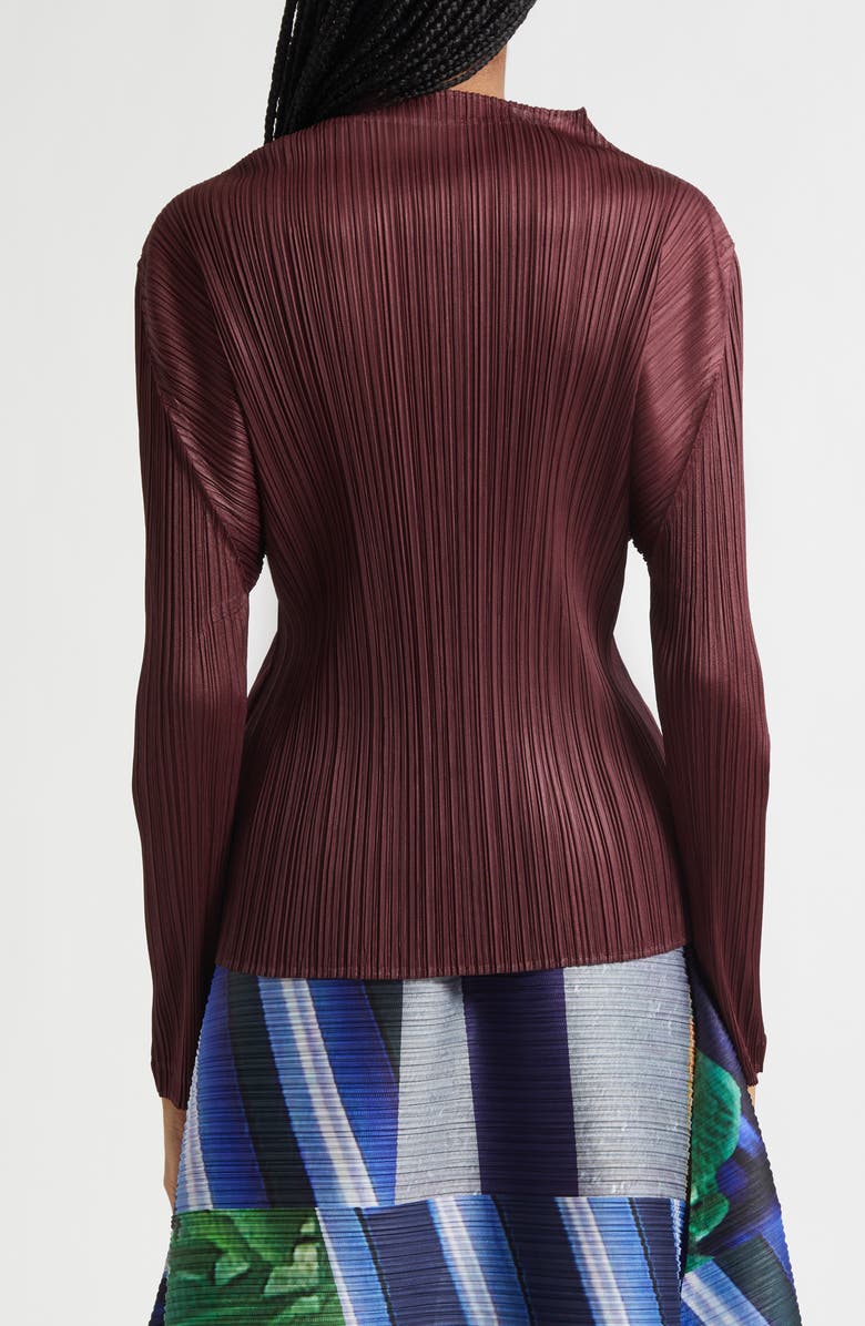 Pleats Please Issey Miyake Monthly Colors January Pleated Top, Alternate, color, Bordeaux