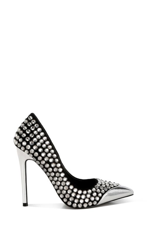 London Rag Super Fan Diamante Embellished Pump In Black