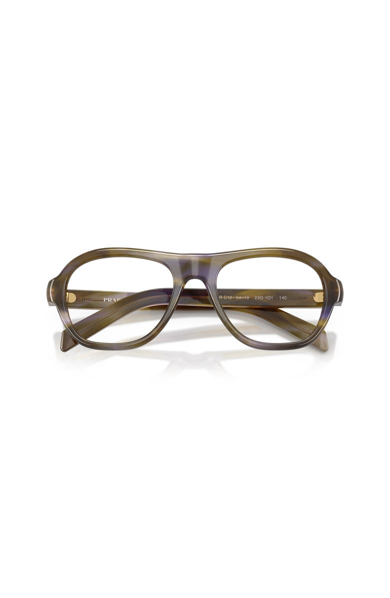 Prada 52mm Rectangle optical glasses, Alternate, color, Brown
