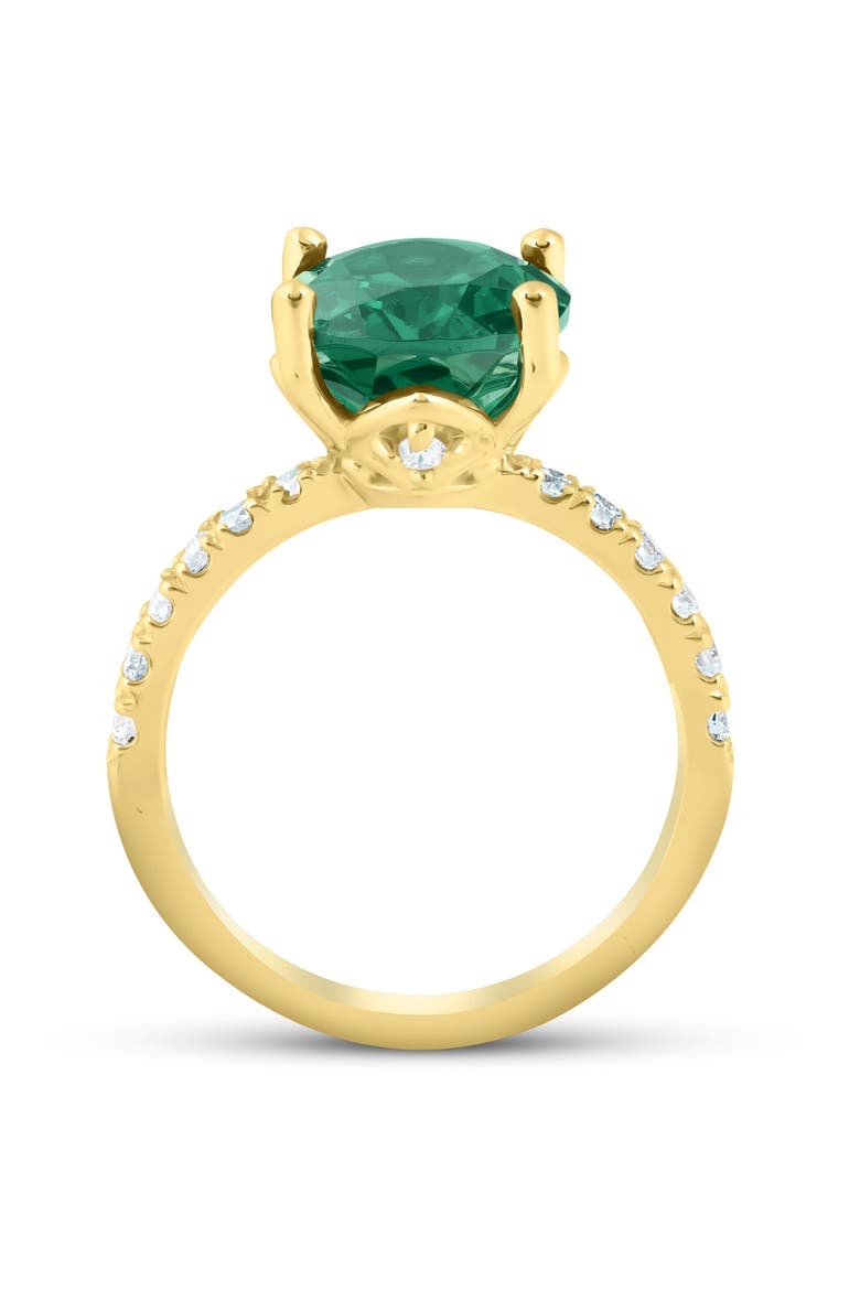 Emerald & Diamond 3/8 ct Ring 14k Gold Lab Grown, Alternate, color, 14k Yellow Gold