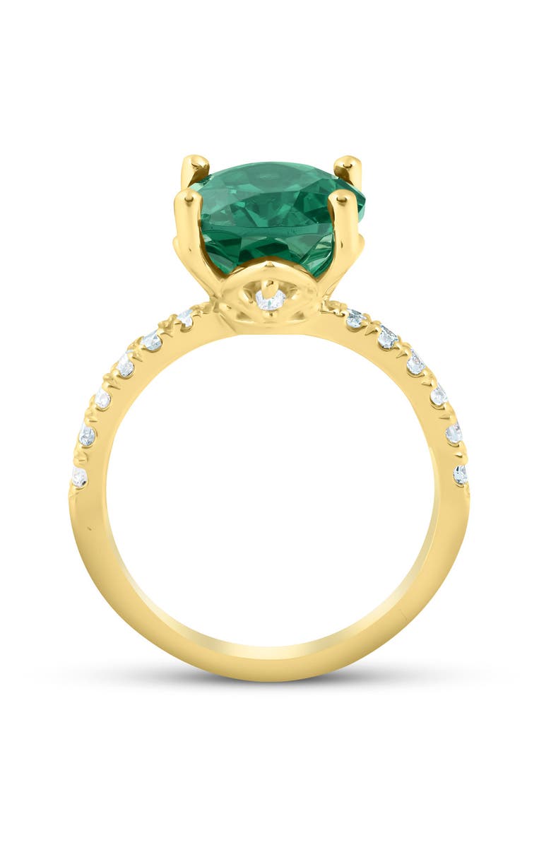 Bliss Diamond Emerald & Diamond 3/8 ct Ring 14k Gold Lab Grown, Alternate, color, 14K Yellow Gold
