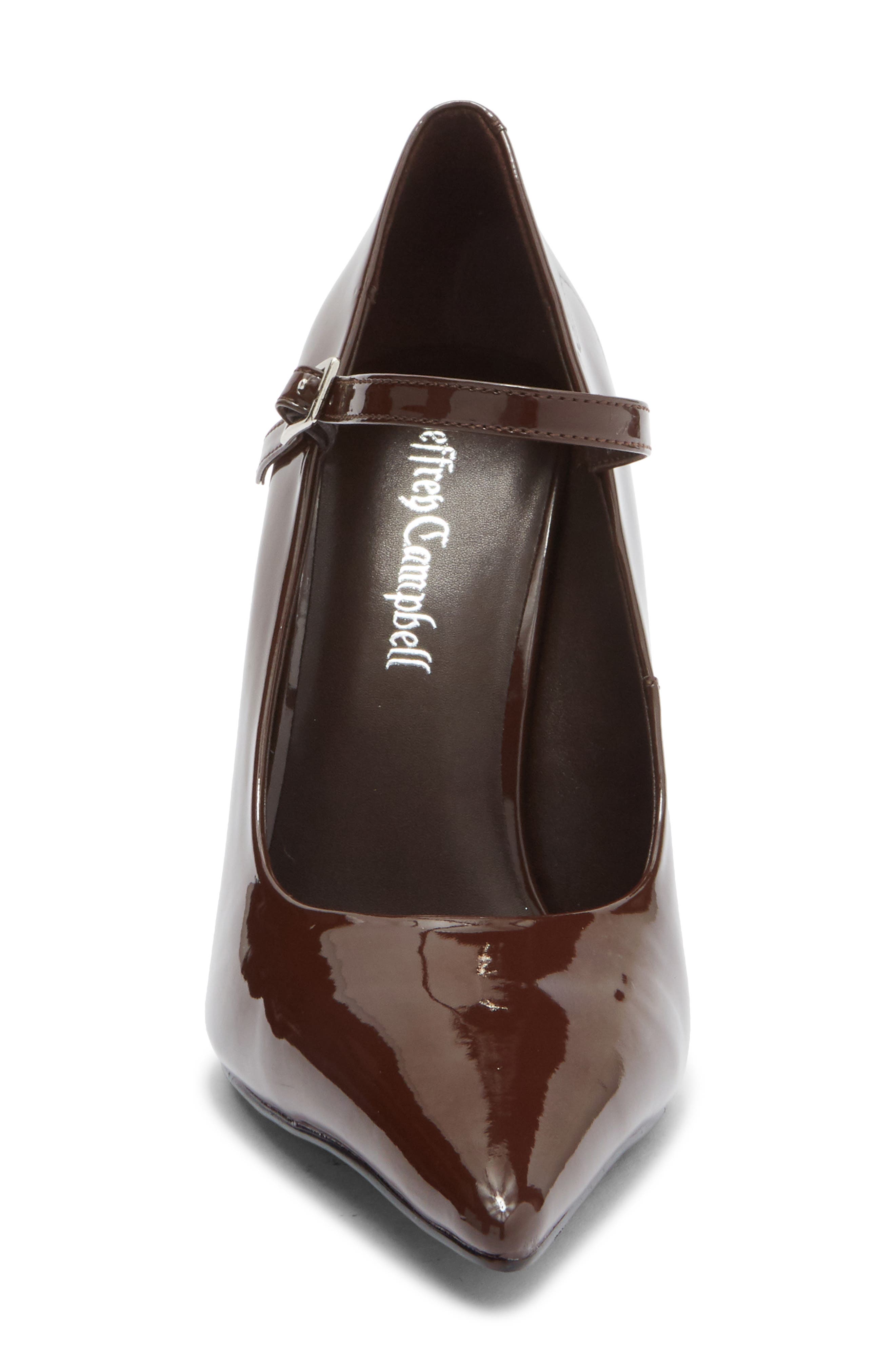 Jeffrey Campbell Session Pointed Toe Pump, Alternate, color, Coffee Patent