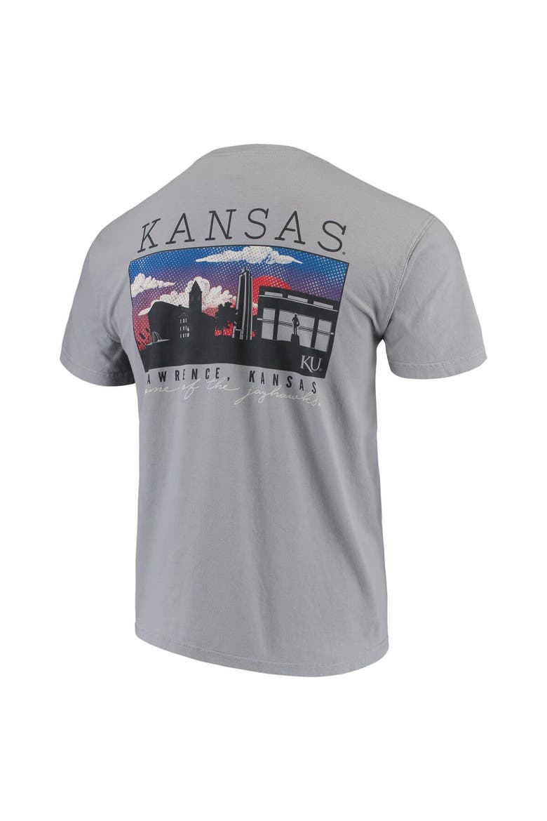 Men's Gray Kansas Jayhawks Comfort Colors Campus Scenery T-Shirt, Alternate, color, Gray
