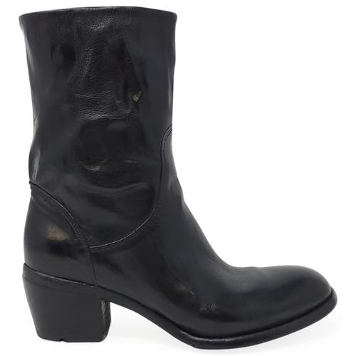 Madison Maison Leather Mid Calf Boot In Black