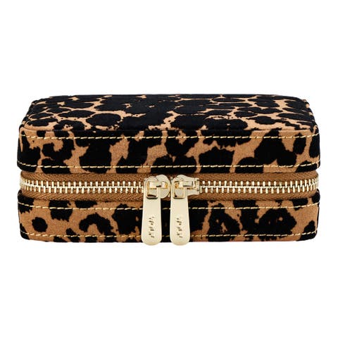 Savanna Leopard Print Jewelry Zip Case