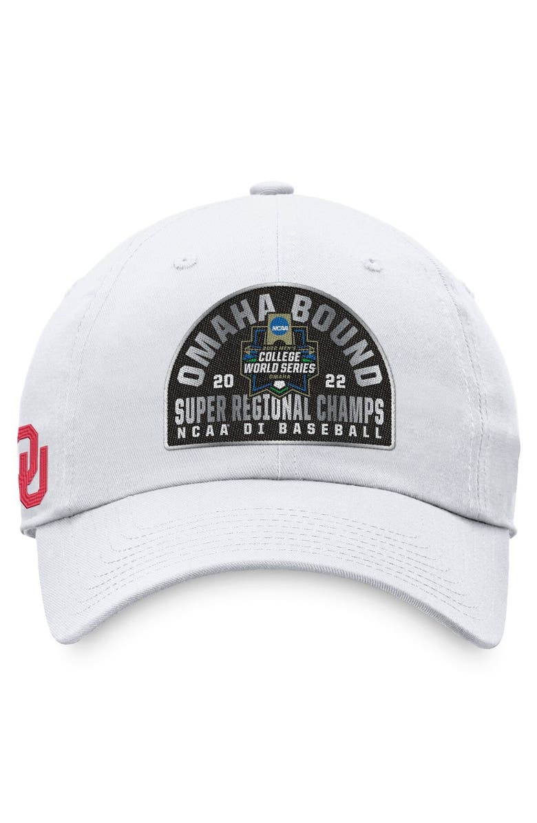 TOP OF THE WORLD Men's Top of the World White Oklahoma Sooners 2022 NCAA Men's Baseball Super Regional Champions Locker Room Adjustable Hat, Alternate, color, 