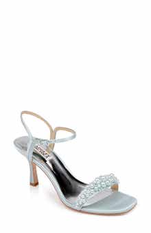 BADGLEY MISCHKA Caitlyn Metallic Satin Sandal