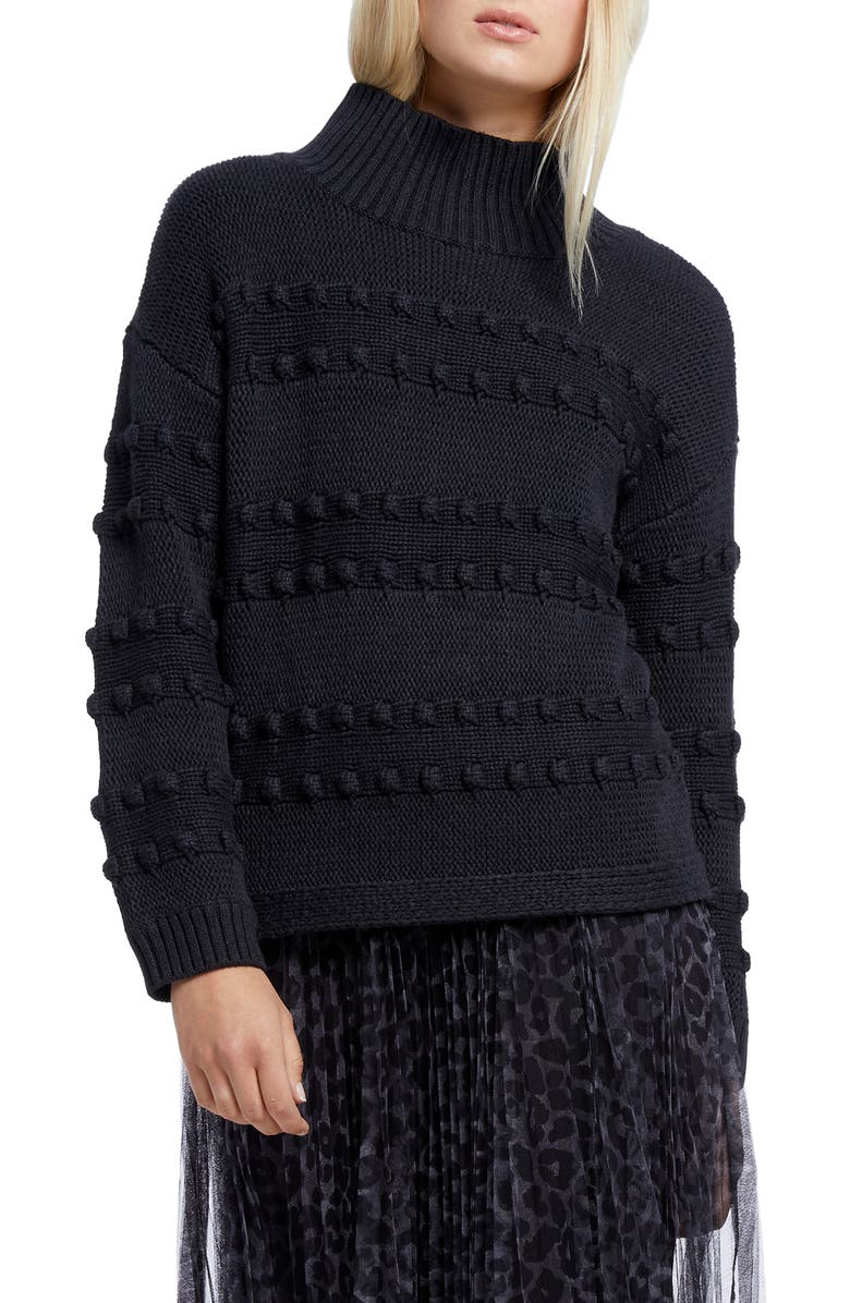 NIC+ZOE Adore A Ball Texture Stripe Turtleneck Sweater, Main, color, 