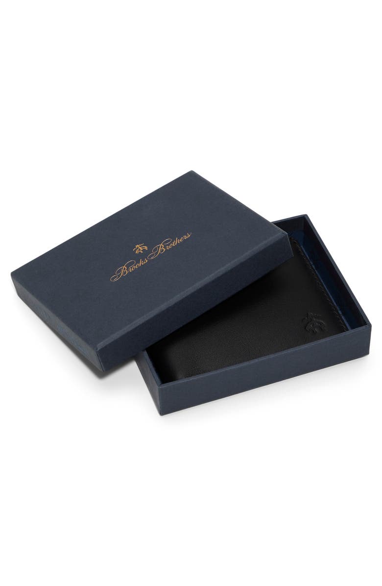 Brooks Brothers Slim Bifold Leather Wallet, Alternate, color, Black