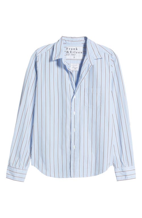 Frank & Eileen Barry Stripe Tailored Button-up Shirt In Blue Brown Stripe