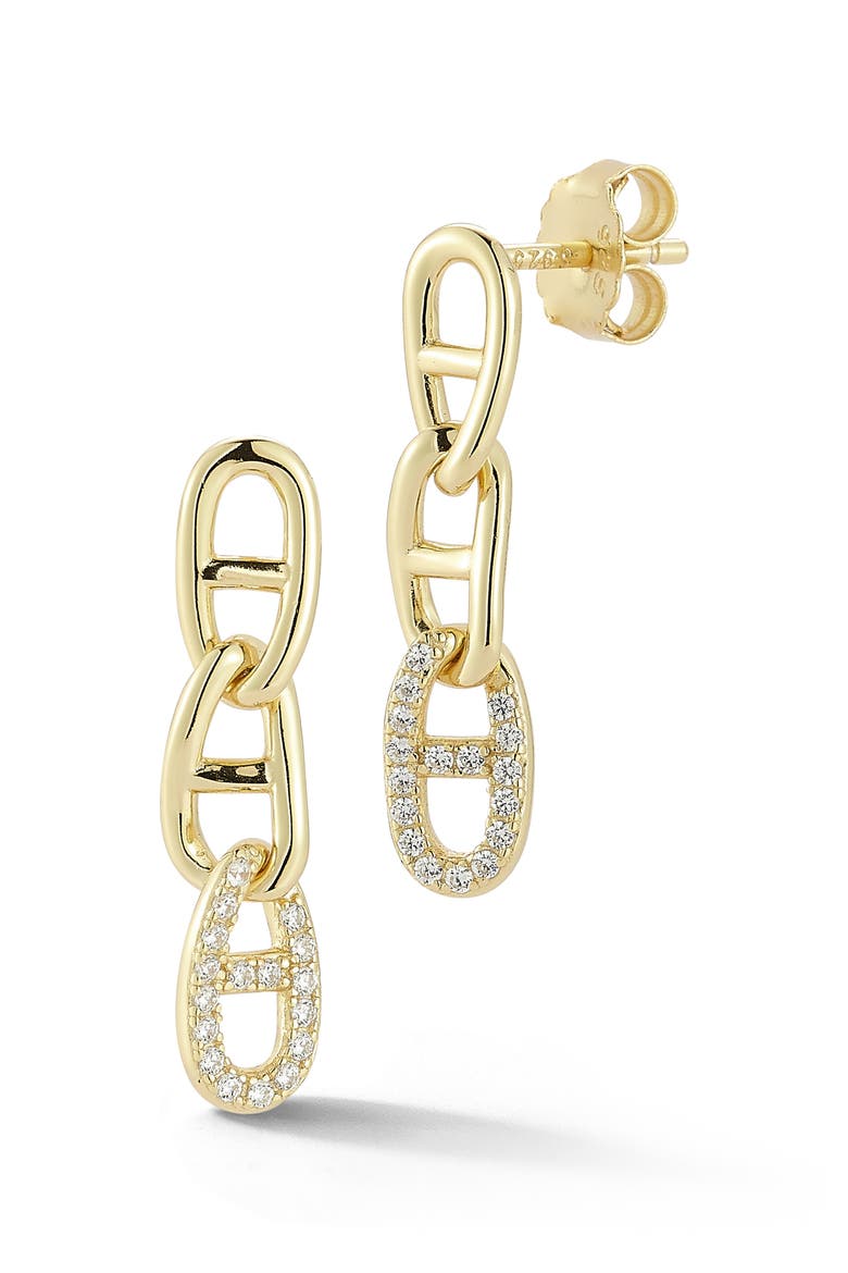 14K Gold Plated Silver Mariner Drop Earrings, Main, color, GOLD