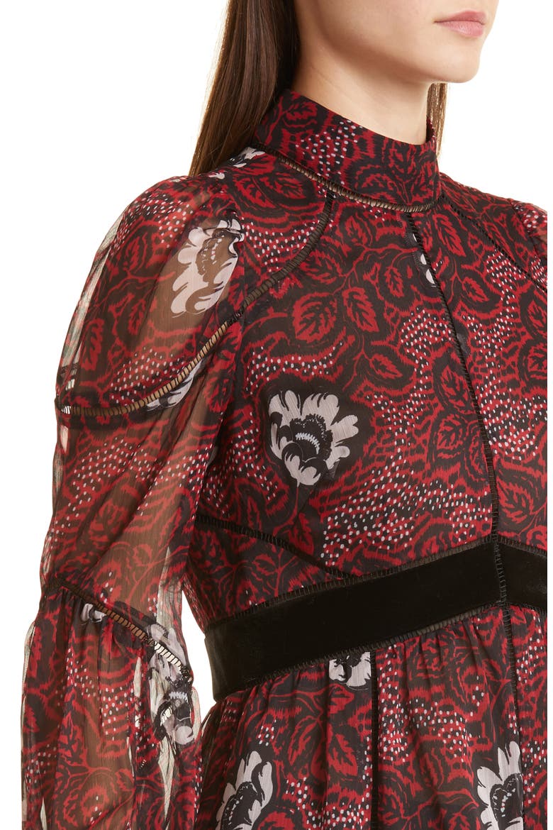 Alexxei Ladder Trim Pullover Blouse, Alternate, color, RED